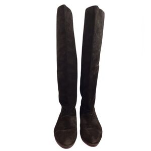 Robert Clergerie Dark Brown Suede Knee High Pull On Boots Size 9